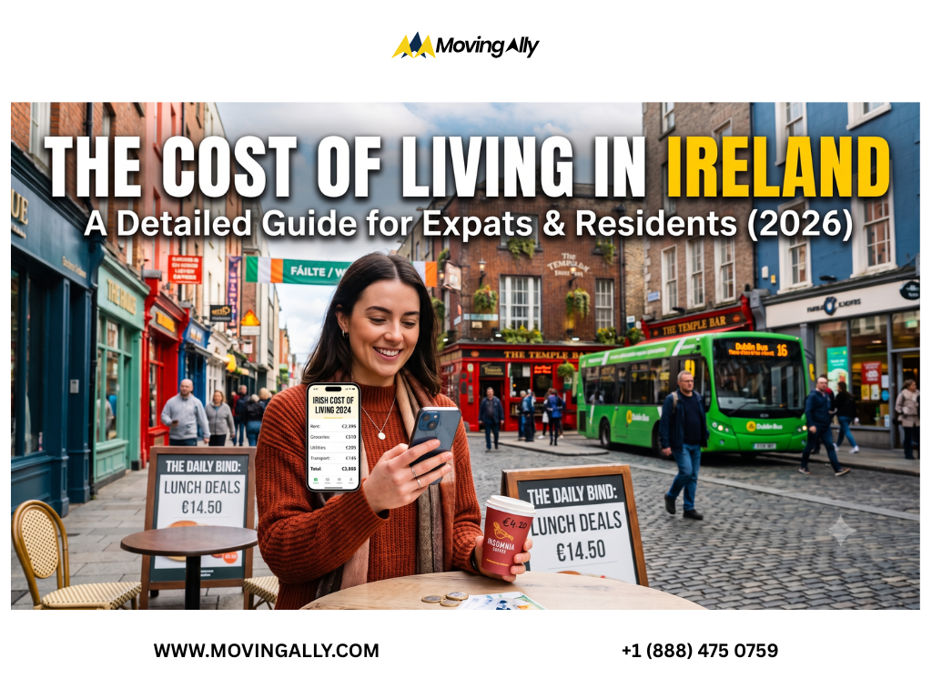 Infographic showing the cost of living in Ireland for 2026