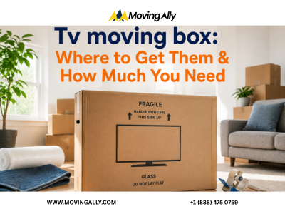 TV moving box with protective padding for safe transport
