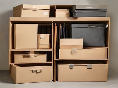 Wardrobe boxes stacked and ready for moving clothes.